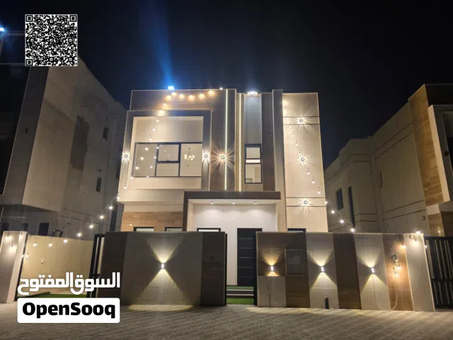 Luxury Villa for Sale in Al Helio 2, Ajman  4 Master Bedrooms  Large Setback  Stone Facade  A