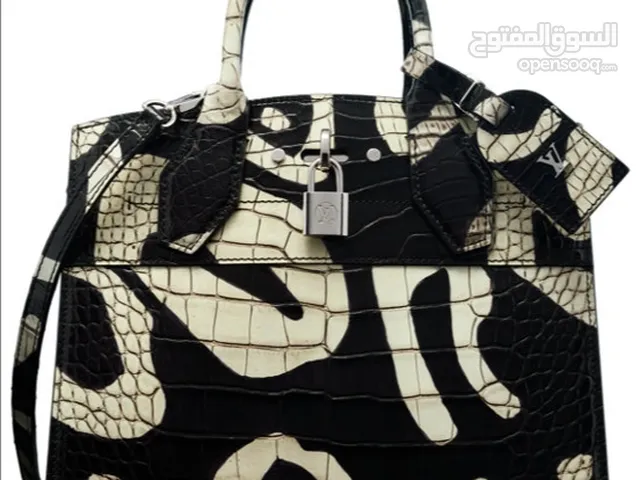 Louis Vuitton Limited Edition Black & White Alligator "Tribal Print" City Steamer PM Bag