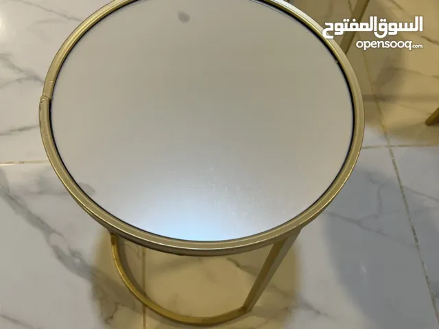 طقم طاولات ديكور مودرن 3 قطع (ذهبي × مرايا)