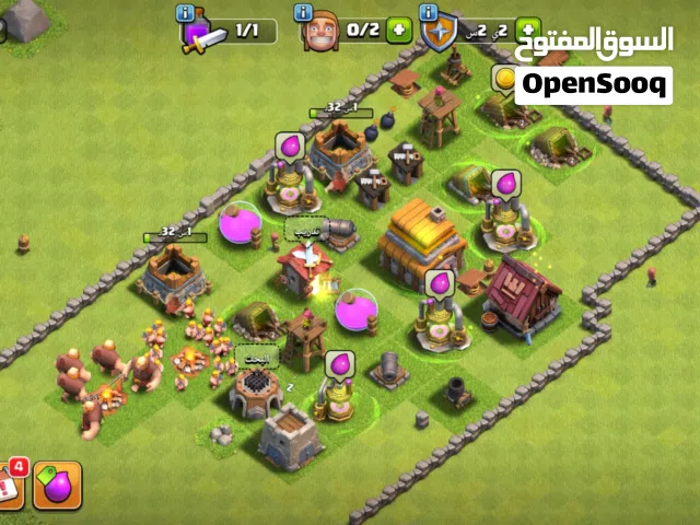 للبيع حساب كلاش اوف كلانس التاون: 10 الملك: مستوى 2 الموارد: 16K ذهب + 49K اكسير + 14 جوهرة السعر: 2