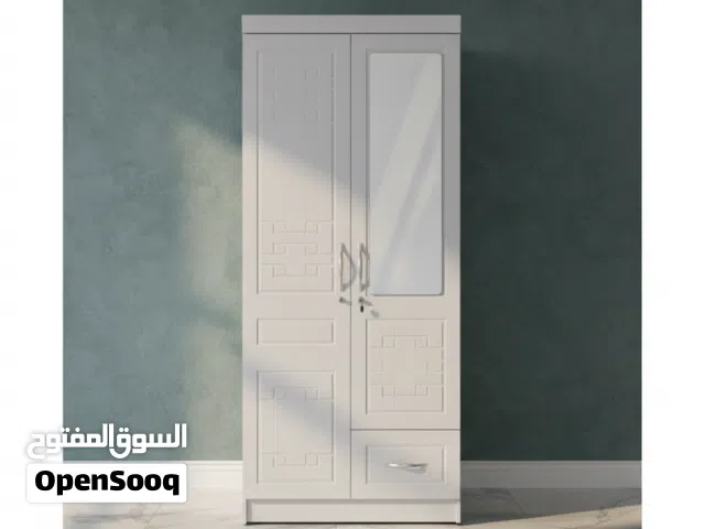 خزانة ملابس عصرية ببابين مع مرآة ونقوش هندسية - 2D/9478WL