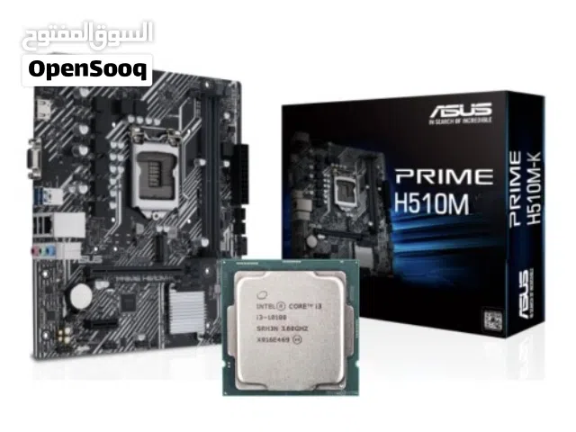 معالج i3-10100 ومذربورد Asus prime h510M للبيع معًا