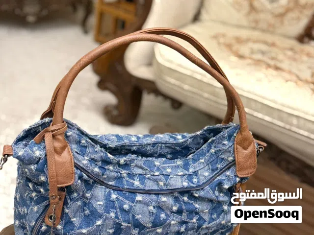 Catwalk Denim Hobo Shoulder Bag Blue Distressed Jean Crossbody Purse Convertible