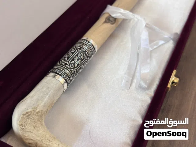 عصا عتم عماني بقرن غزال الايل النادر لمحبي التميز فضة ثقيلة
