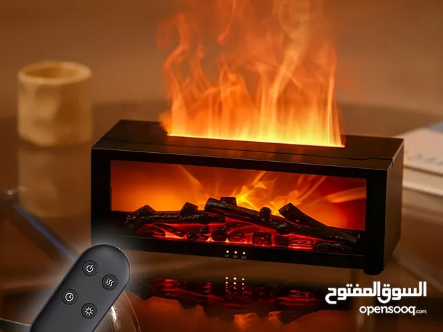 A humidifier and air freshener in the shape of a small electric fireplace, this stylishly decorative