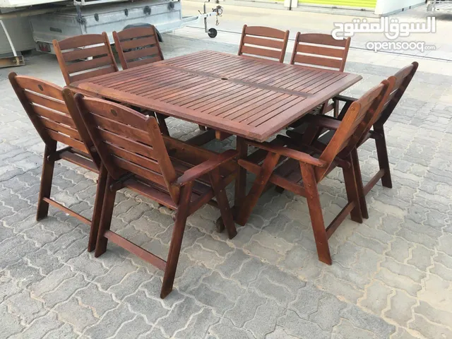 Outdoor Pure Wooden Table Set 8 Chairs Included - Excellent Condition.