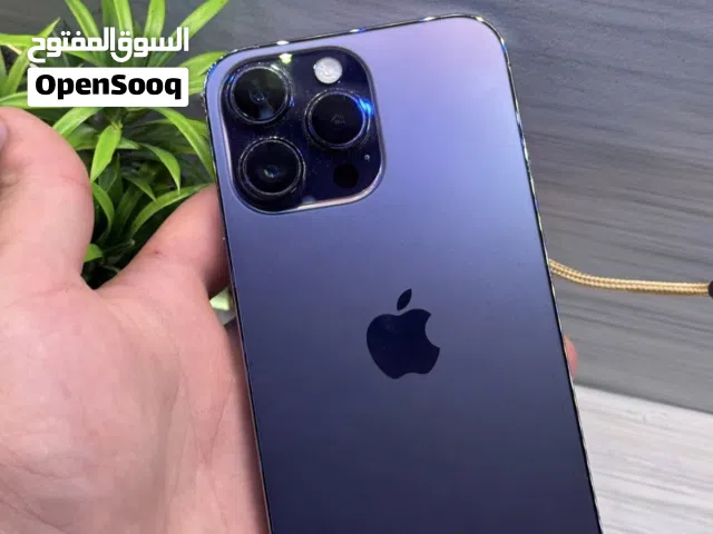 ايفون 14 برو ماكس أزرق مستعمل بحالة ممتازة مع سعة 256 جيجابايت عمر سنة إلى سنتين
