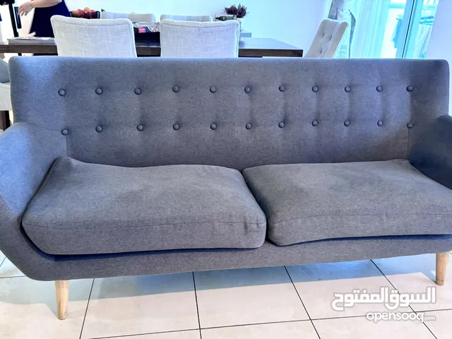 PAN HOMe 3 seater sofa  Good Condition 2 pieces  Grey Color