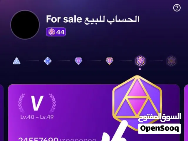 ليفل 44 للبيع حساب مضمون ماعليه مشاكل