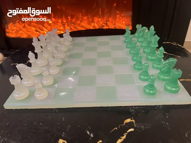 Handcrafted Resin Chess Set – Emerald Pearl Board Edition unique Art decoration decor