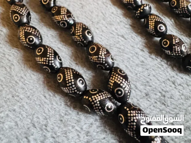 سبحة يسر طبيعي تطعيم فضة