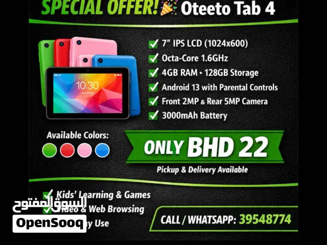 SPECIAL OFFER Oteeto Tab 4 Android Tablet 7′′ IPS Tablet 128GB Perfect Kids Tablet