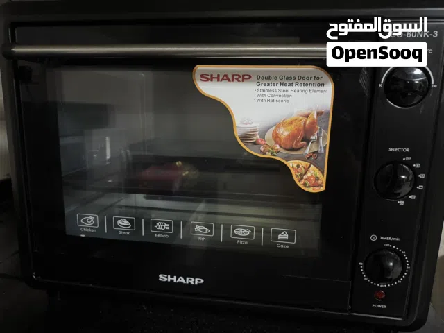 شارب فرن كهربائي 60 لتر، 2000 واط، اسود مع ملحقاته  Sharp 60L 2000W Double Glass Electric