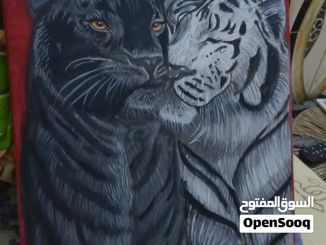 اسم اللوحه حب الاسد النقي (اسد الابيض واسد اسود)