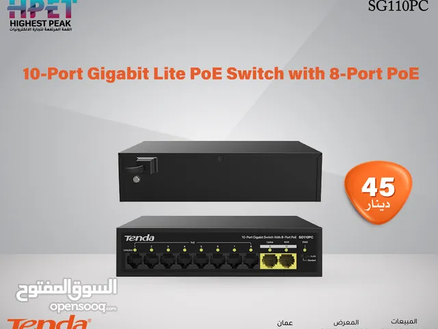 Tenda SG110PC محول جيجابت مزود بـ 10 منافذ PoE مع 8 منافذ PoE