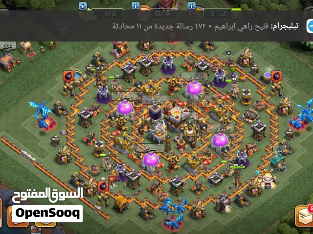 بيع حساب كلاش اوف كلانس تاون 11 اب 10 اسيا قفل