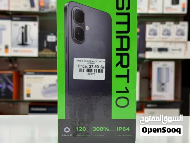 Infinix Smart 10 4G 128GB 4GB RAM Sleek Black Dual Sim Smartphone