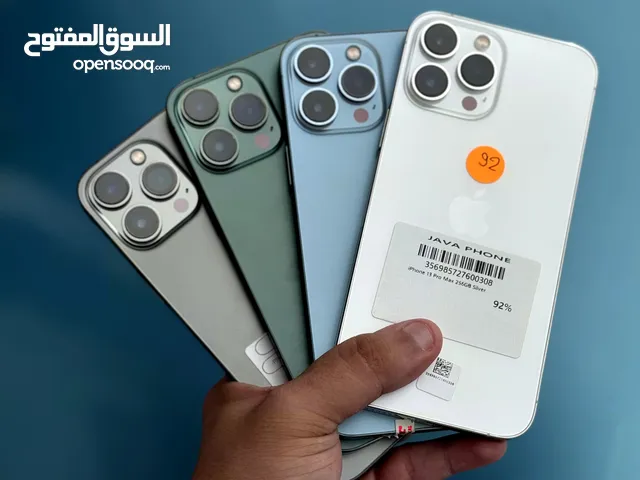 عرض خااص : iPhone 13pro max 256GB هواتف نظيفة جدا بحالة الوكالة بدون اي شموخ مع ملحقاته بأقل سعر