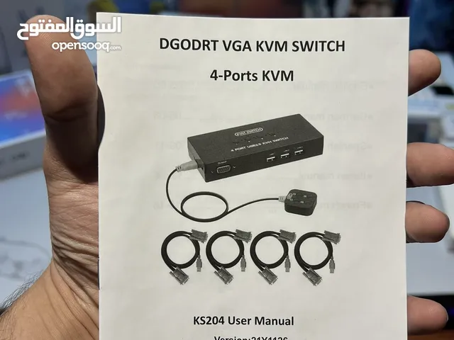 مفتاح KVM يدوي رباعي المنافذ من نوع VGA من DGODRT مع منفذ USB 2.0.