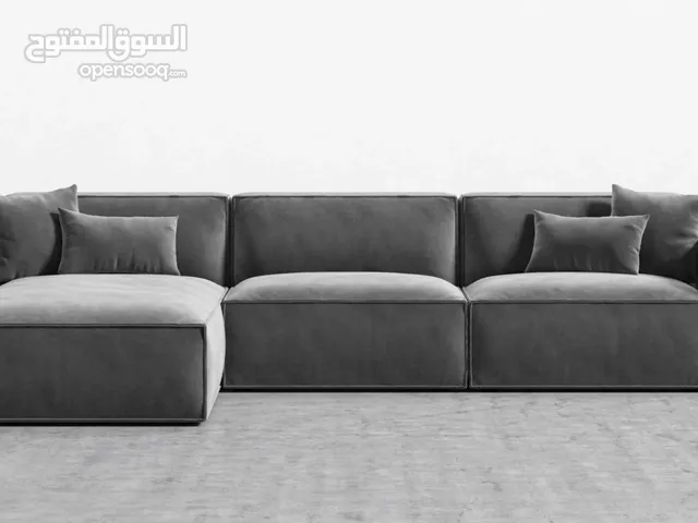 L-Shape Couch - Grey كنبة ركنة رمادي ChicHomz