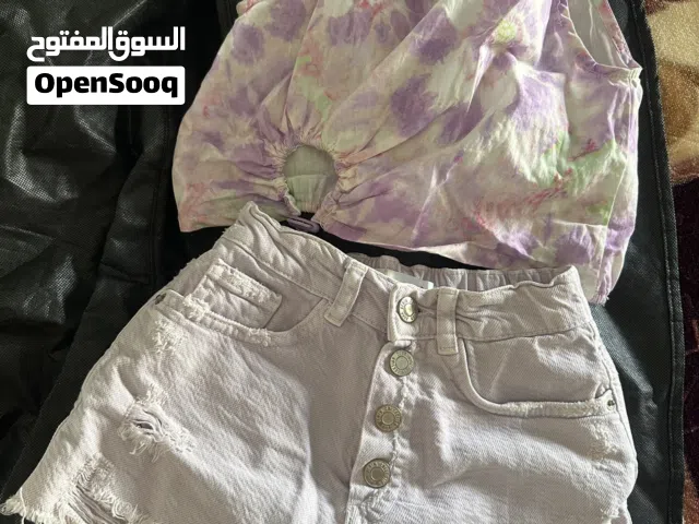 بلوزه وشورت بناتي الشورت 8 سنوات والبلوزه 9 سنوات
