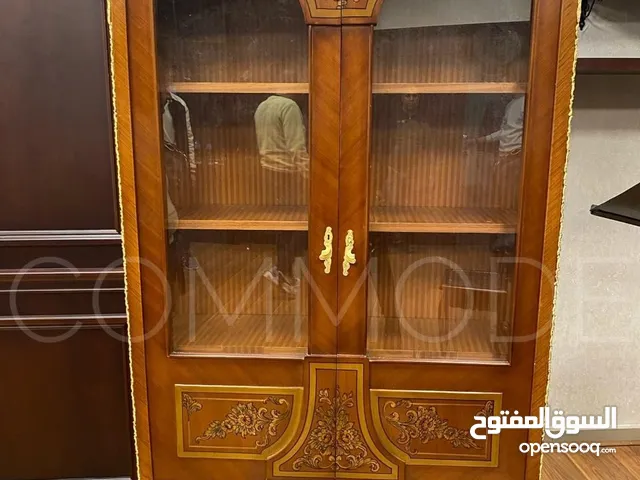 مكتبة ملفات كلاسيك خشب زان احمر روماني مطعم بالنحاس-اثاث مكتبي
