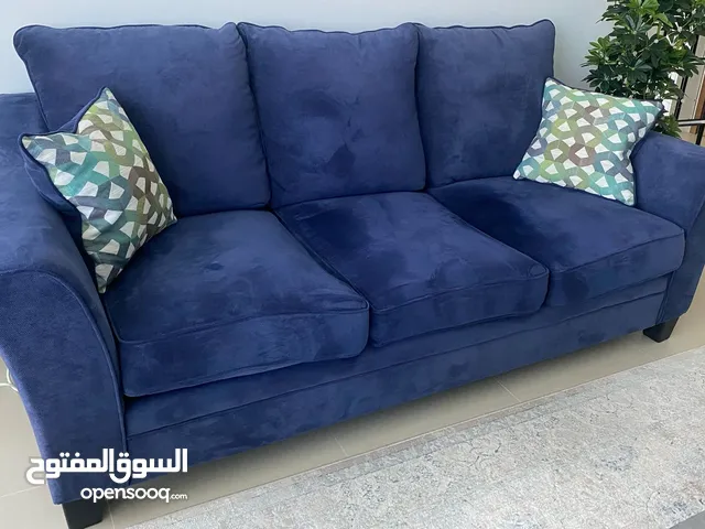 3 Seater Sofa Blue Fabric