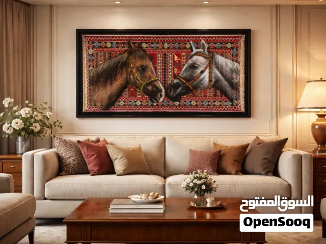 لوحة فنية نادرة مرسومة بالبخاخات على سجاد ايراني فاخر (عمرها أكثر من 50 سنة)