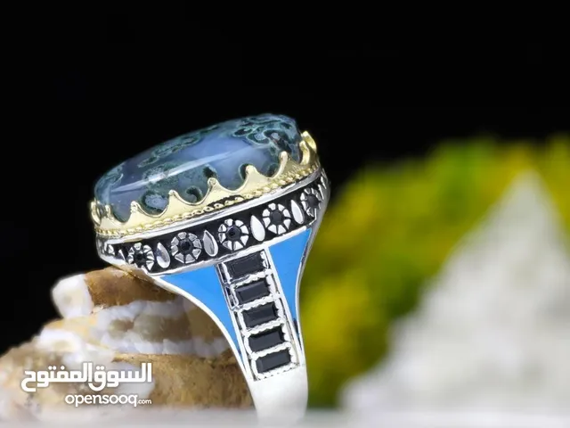 خواتم فضه عيار 925 مع العقيق اليماني بجميع الوانه