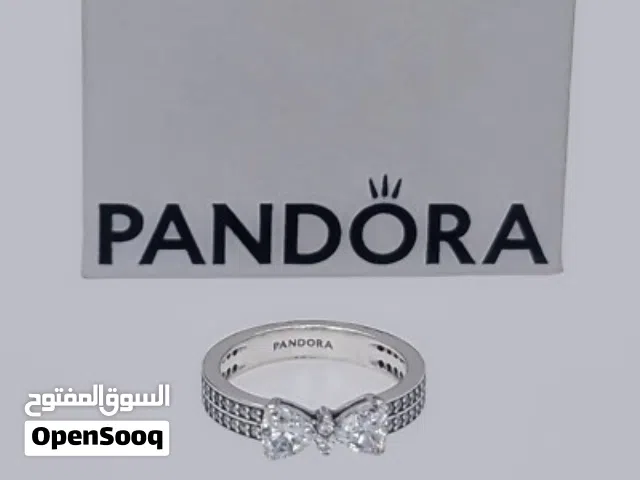 خاتم باندورا فضة بالشريطة اللماعة، جديد أصلي   New Original Pandora Silver Sparkling Bow Ring
