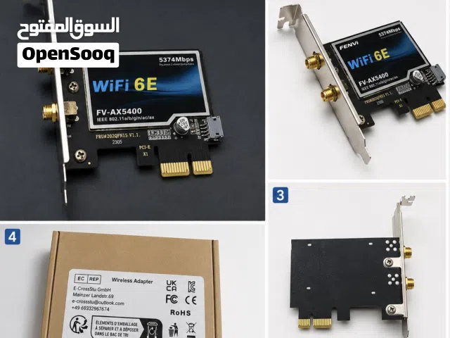 كرت شبكة لاسلكية FENVI FV-AX5400 WiFi 6E PCIe