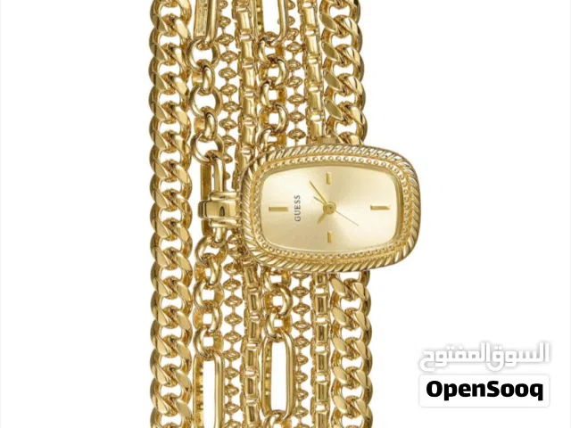 ساعه يد نسائي ماركه GUESS مطليه ذهب كلاسيكيه
