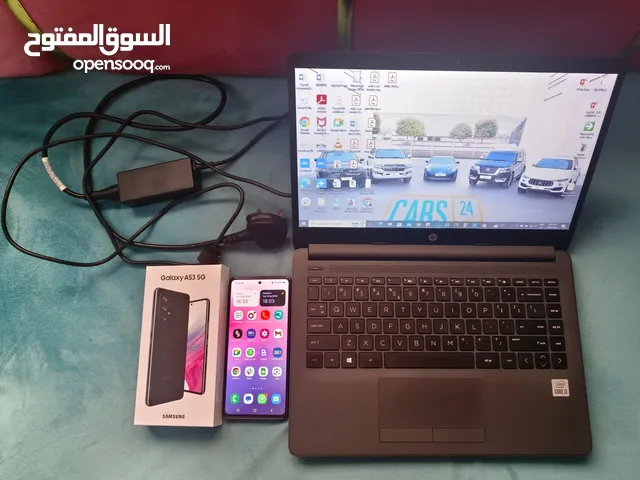 HP Laptop and Samsung Galaxy A53 5G