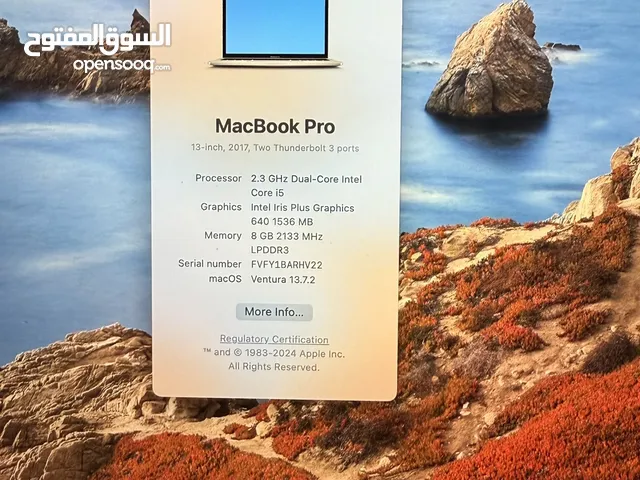 Apple Macbook pro model year 2017