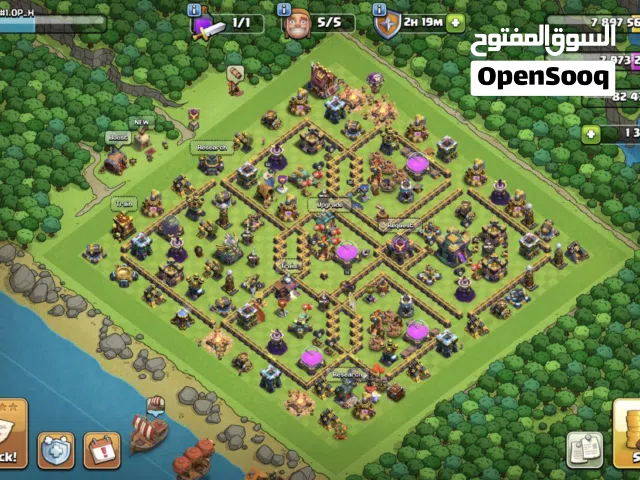 حسابات كلاش اوف كلانس تاون 14 + 13