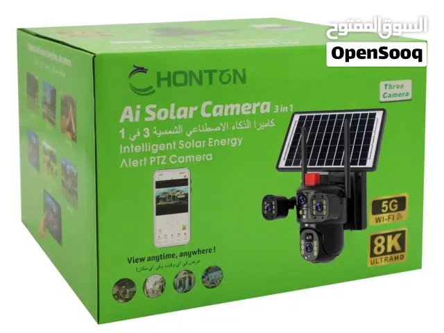 Honton Ai solar camera 3 lens Simcard or wifi 5G