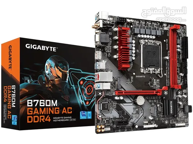 مذربورد جيمنج لمعالجات انتل جيل 12 + 13 + 14 - GIGABYTE B760M GAMING AC DDR4 LGA 1700 MOTHERBOARD