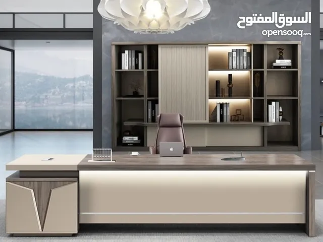 مكتب اداري مميز 140*70 تفصيل خشب لامينت مستورد مكفول بسعر المصنع موديلات مميزه