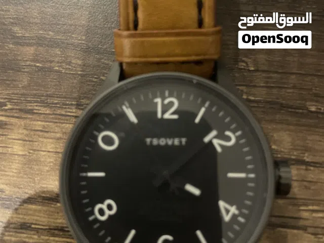 ساعة TSOVET أصلية بسوار جلد طبيعي - تصميم كلاسيكي مميز