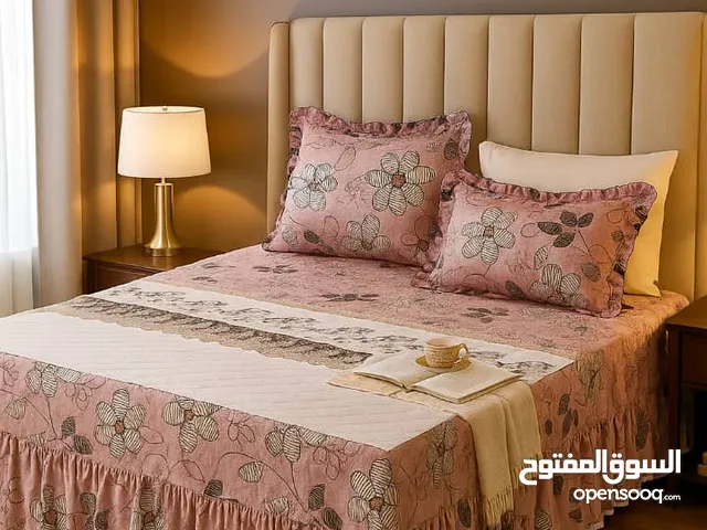 طقم لحاف قطني بااارد مريح فاخر بتصميم عصري 4 قطع فرش ودفاء *حوّل غرفة نومك إلى مساحة جميله وأ