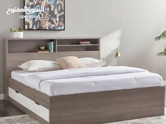 Bed with mattress with 1 night stand and 5 drawers chest  سرير كوين