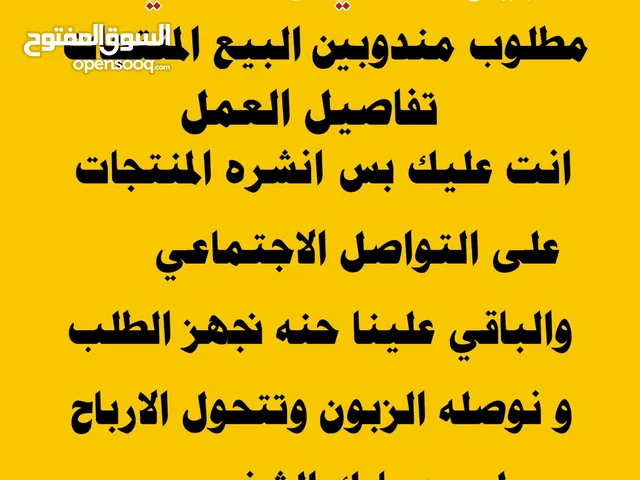 يعلن بيج كلشي و كلاشي مطلوب مندوبين العمل يعني انت بس ترويج على الحسابات التواصل الاجتماعي والباقي ع