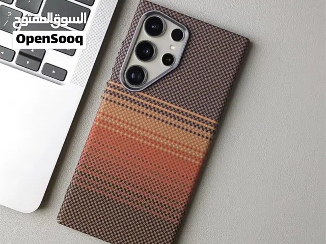 كفر سامسونج كاربون فايبر فاخر لون بني - تصميم متدرج أنيق وحماية قوية – خفيف، مغناطيسي للصدمات