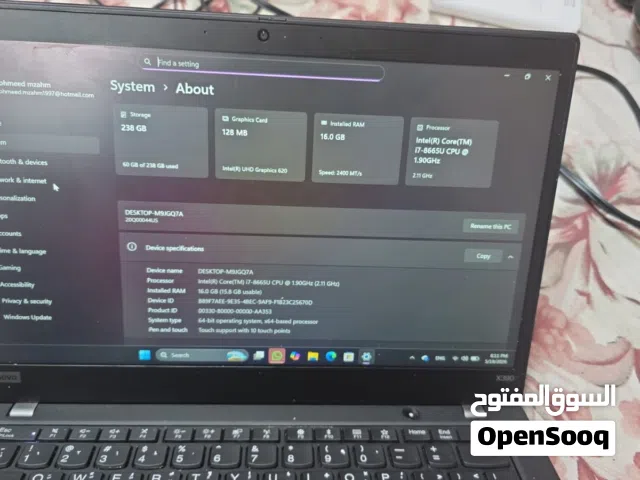 Lenovo X390 A (touch) Cor i7 - Gell 8 RAM 16  Hard SSD 256