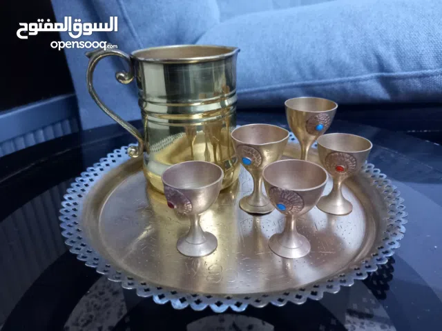 انتيكا /شاف صغير نحاس /صينية الأجداد النحاسية  /كأس نحاسي عدد 5 احجام صغيرة مختلفة