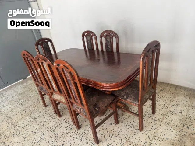 طاولة اكل مع 6 كراسي لوح زان