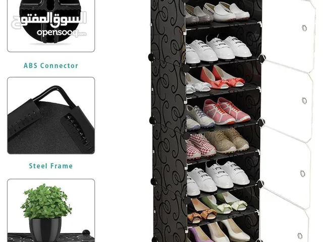 خزانة أحذية عصرية بلاستيك 8 أرفف  هيكل أكريليك قوي مناسب للأحذية و الملابس و الأغراض المتفرقة