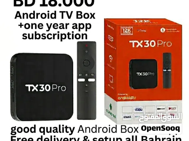 Android Tv Box Receiver with one year subscribtion. Good quality streaming.