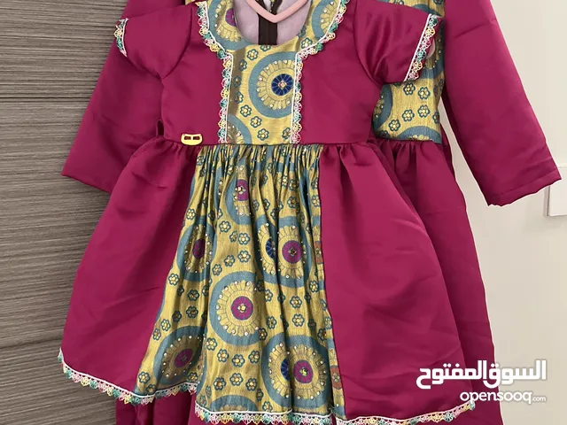 فستان طقم طفلة وبنت وعماني شغل فولك وخرز سعر معقول