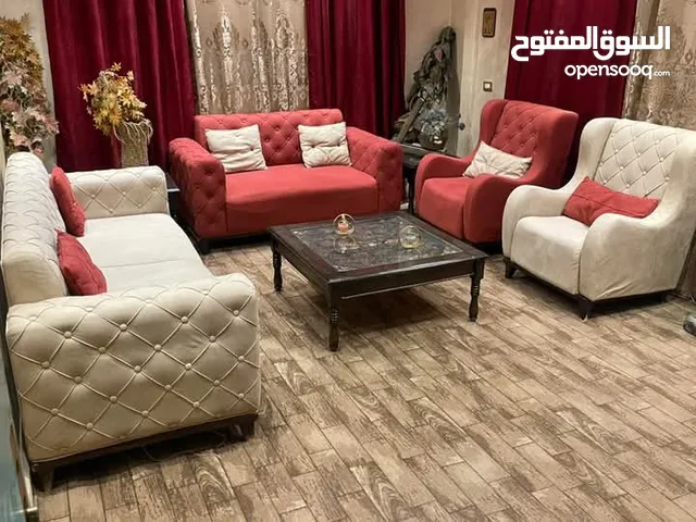 طقمين كنب 7 مقاعد خشب سويد وأرجل زان وجلسة مغربية 14 المقعد